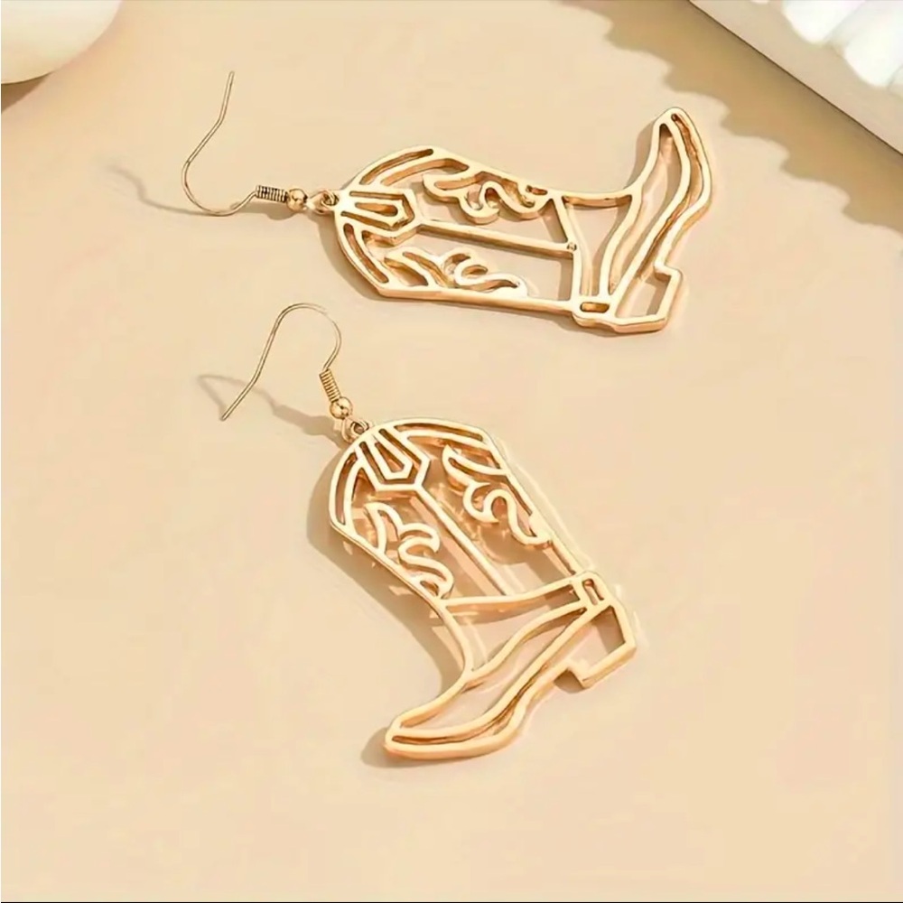 NEW-Cowboy Boot Earrings